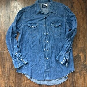 Washed Denim Blue Men's Shirt